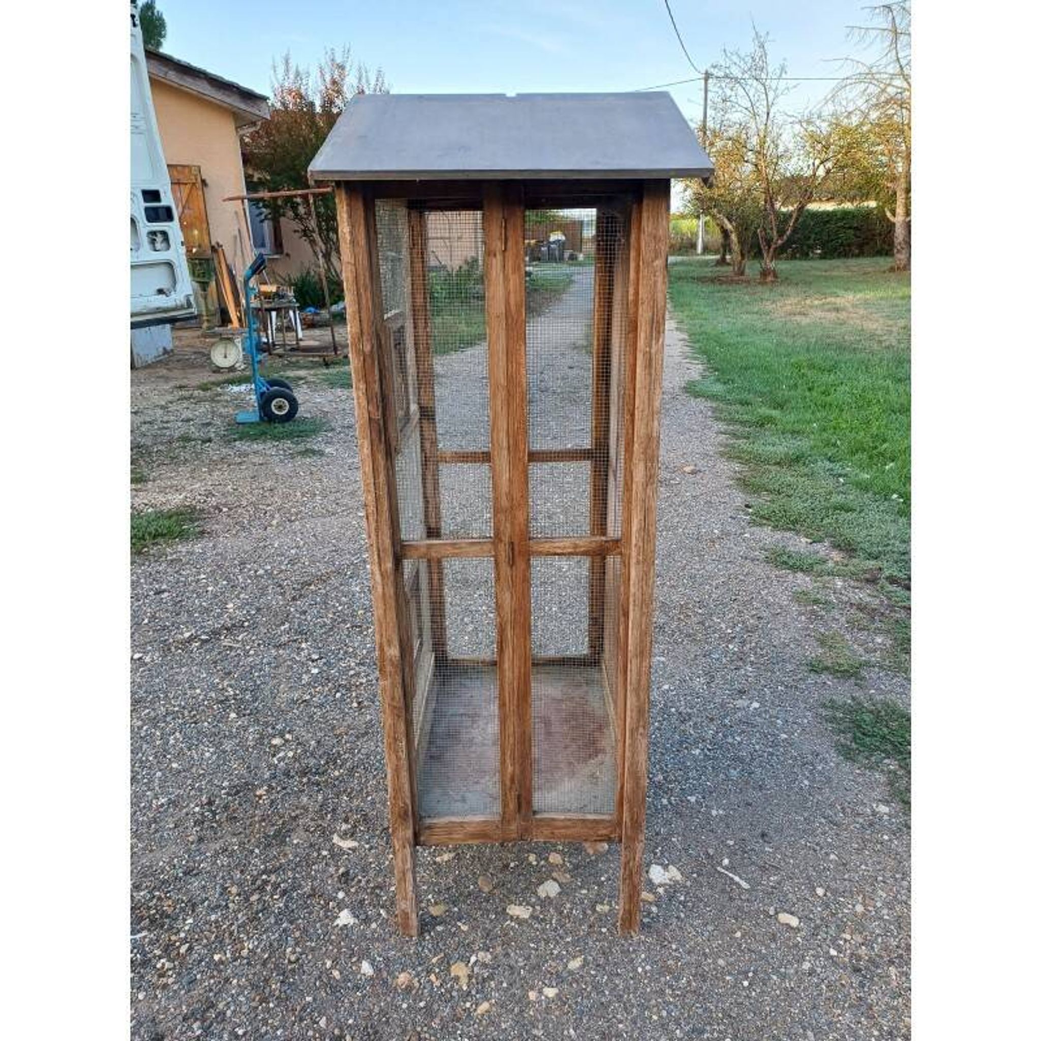 Aviary bird cage wood and wire mesh