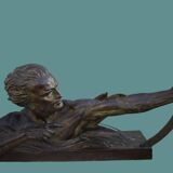 Buste, athlète masculin en terre cuite, Ugo Cipriani