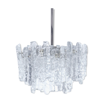 Lustre en verre de glace par J. T. Kalmar pour Kalmar Franken KG, années 1960