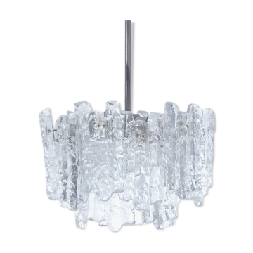 Ice Glass Chandelier by J. T. Kalmar for Kalmar Franken KG, 1960s