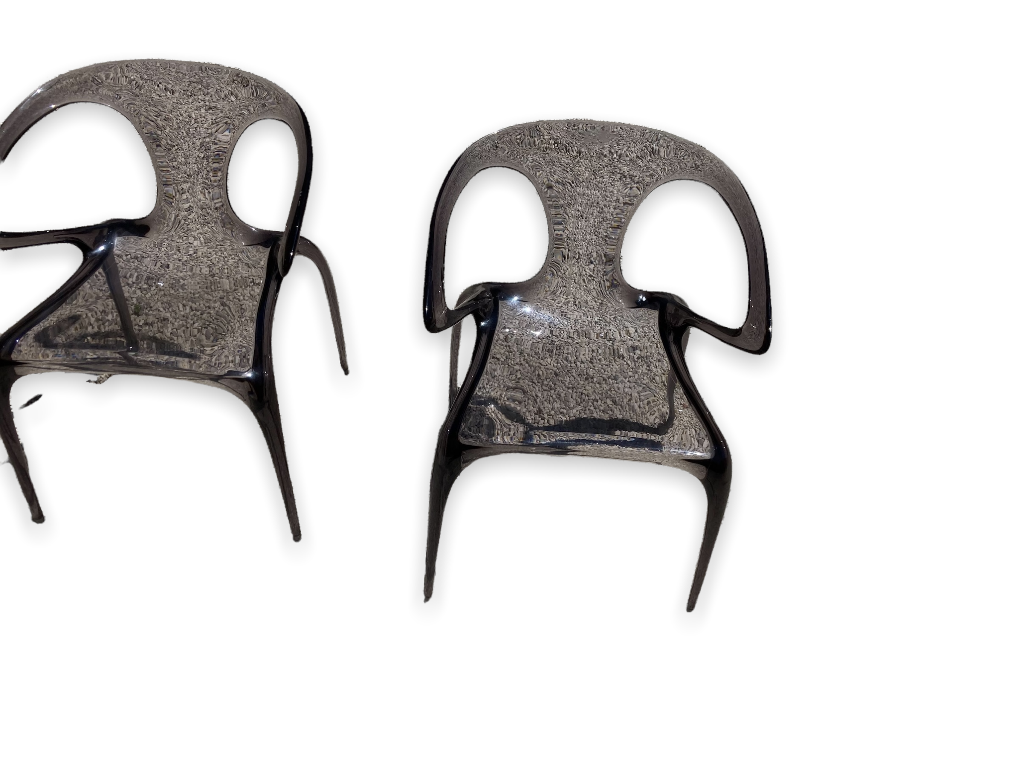 Pair of chairs "ava" bridge by Song Wen Zhong for roche bobois