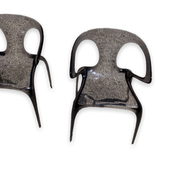 Pair of chairs "ava" bridge by Song Wen Zhong for roche bobois