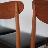 4 Scandinavian chairs skaï black