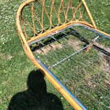Vintage rattan basket bed