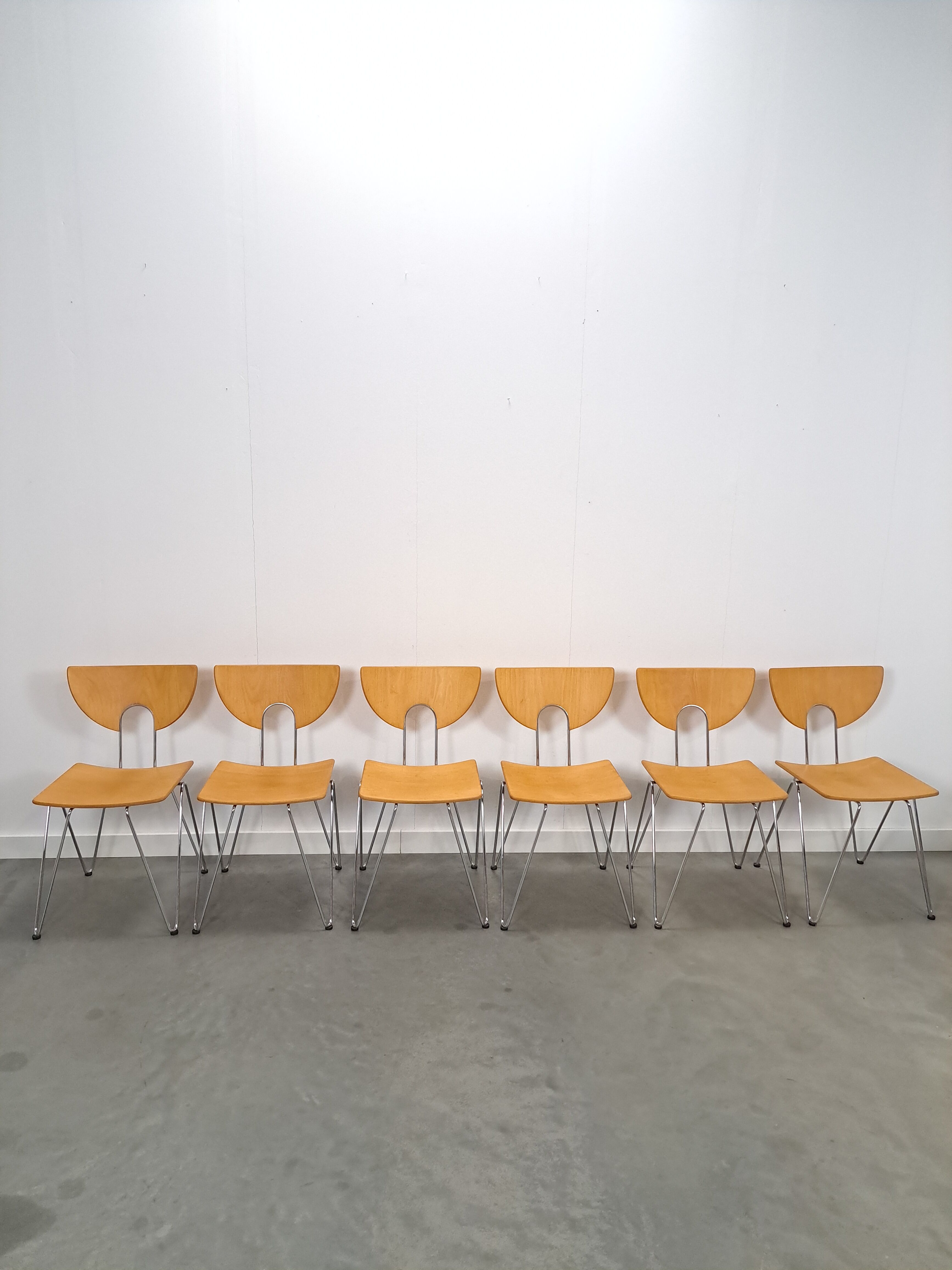 Set 6 x Kusch & Co Mikado 1800, Walter Leeman stoelen