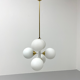 Kaiser Leuchten Sputnik in brass and metal with 6 opaline bulbs