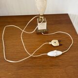 Vintage bedside lamp with marble base and gold metal