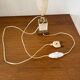 Vintage bedside lamp with marble base and gold metal