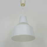 Vintage industrial suspension in glass and metal rod, factory, workshop, garage. Year 50