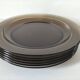 6 flat plates Arcoroc in smoked glass Smoke Brown