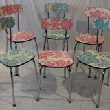 Set of 6 refurbished formica chairs