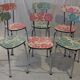 Set of 6 refurbished formica chairs