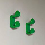 Vintage 70s Coat Hooks by Ambrogio Rossari for Gedy in Green New Old Stock