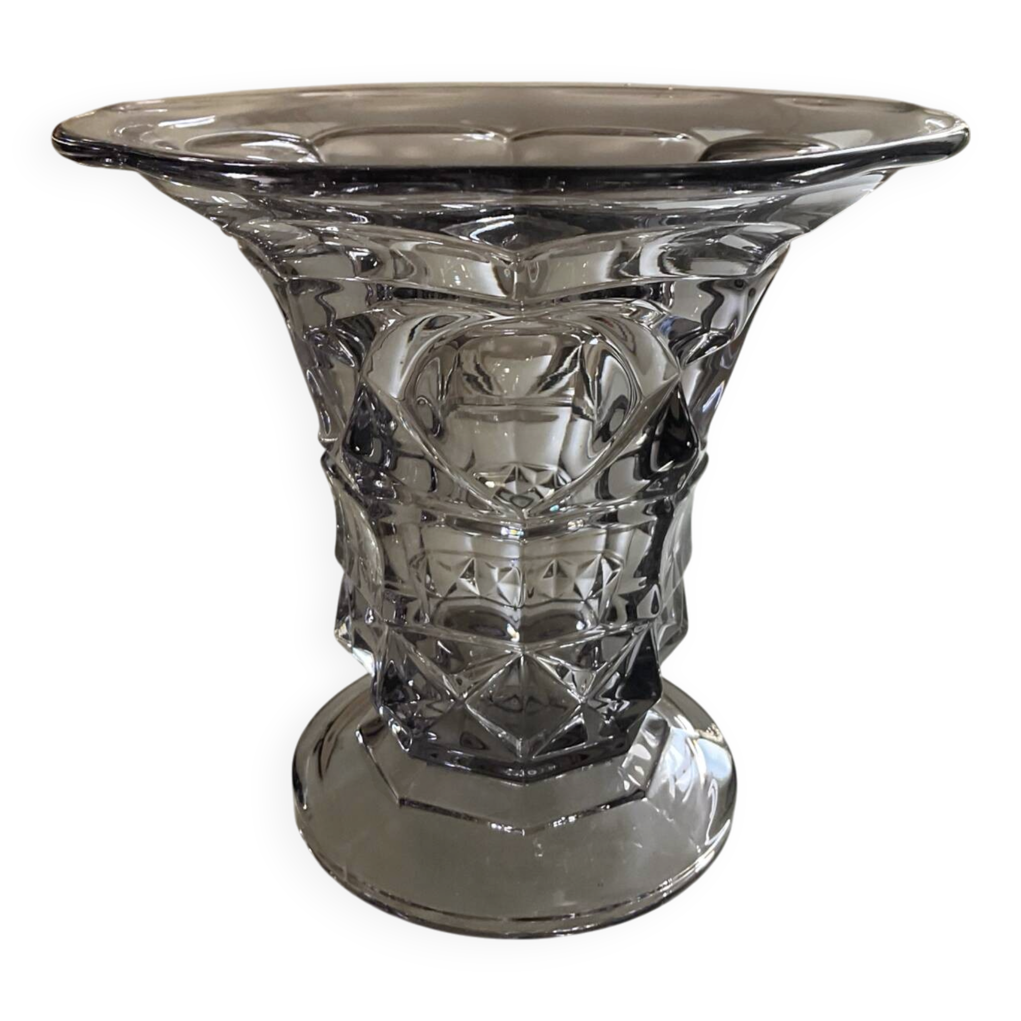 Art Deco vase in purple crystal