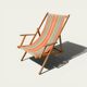 Vintage striped multicoloured deck chair with original patina.