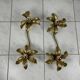 Vintage set of two messing flower wall lamps