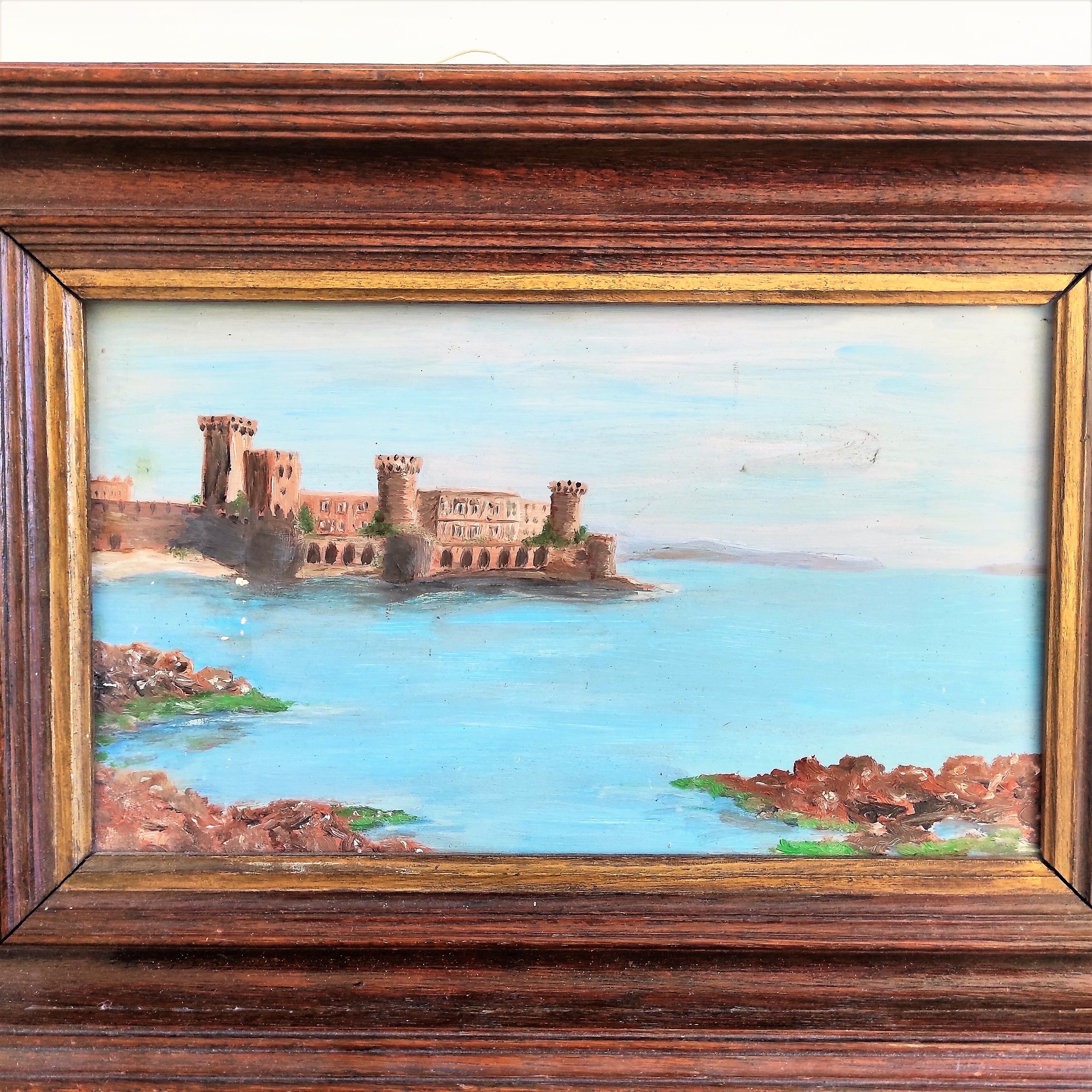 Framed painting painted on unsigned Iborel