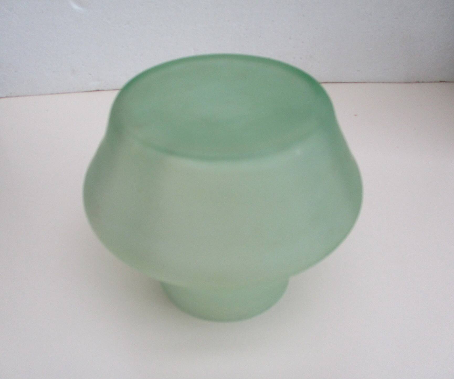 Old glass paste vase - water green