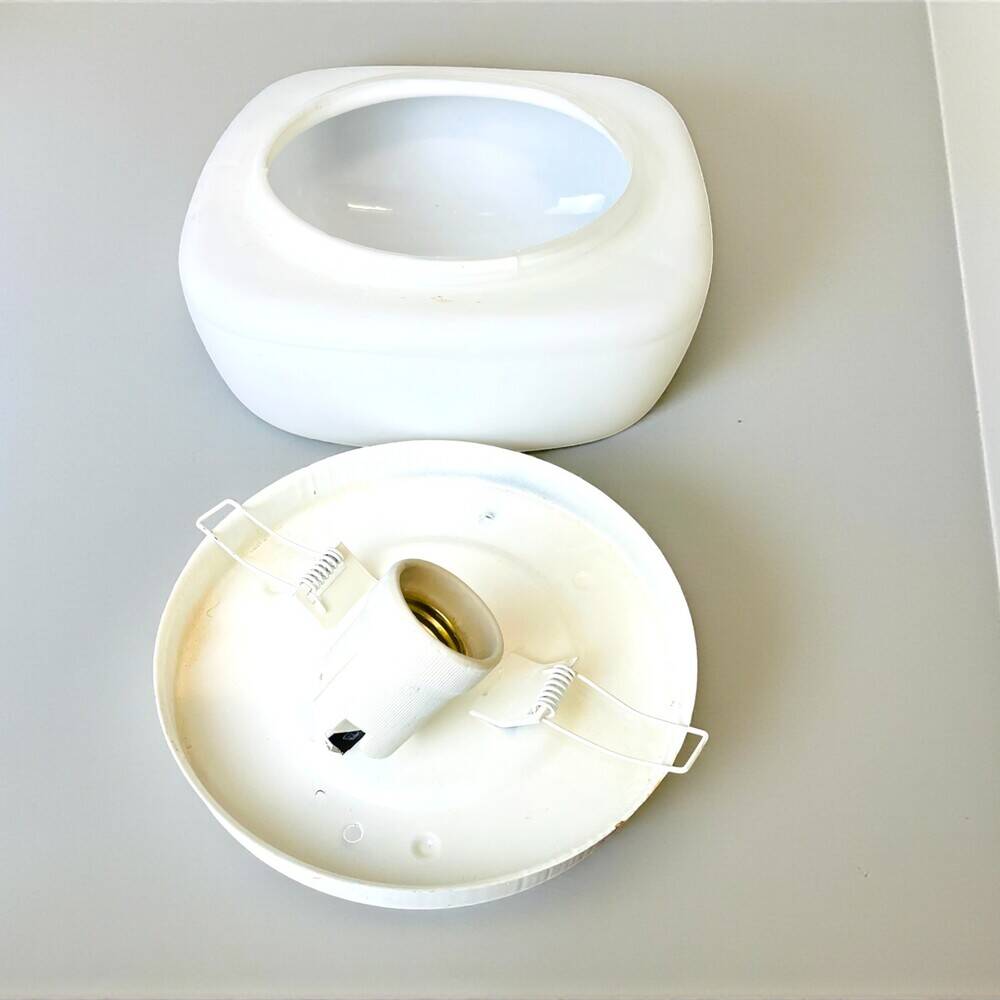 Square white glass wall or ceiling lamp