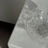 Small glass dish with vintage diamond points, a sparkle.