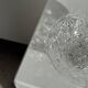 Small glass dish with vintage diamond points, a sparkle.