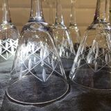 Set of 8 engraved wine glasses