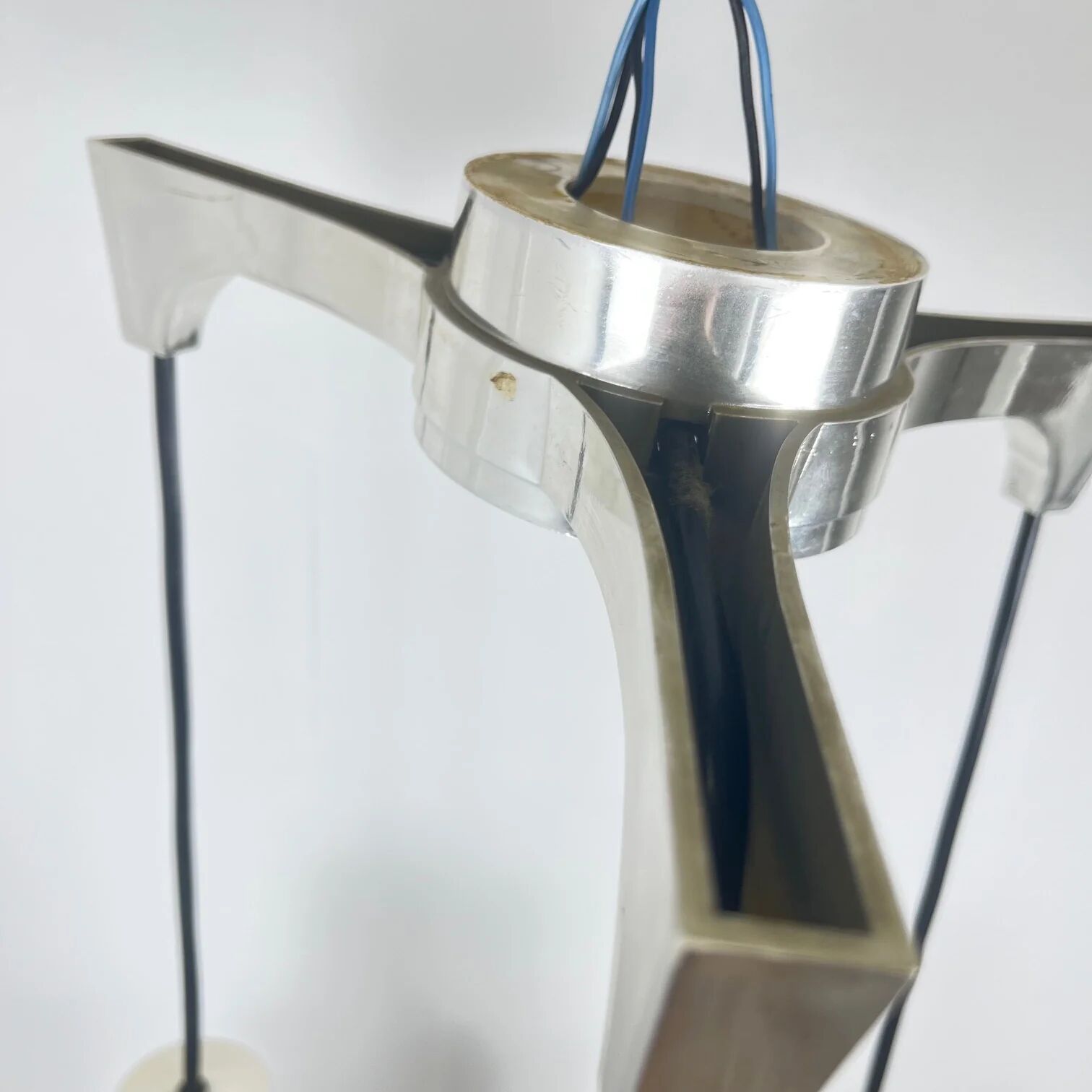 Three-light suspension cascade, glass, 1970
