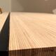 Multiline beech design table and matte black steel