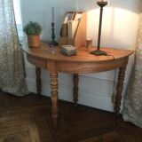 Antique half-moon wooden console