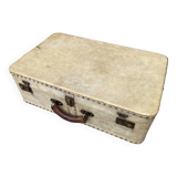 Vintale white leather suitcase