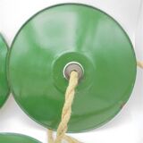 Trio of enamelled sheet metal suspensions