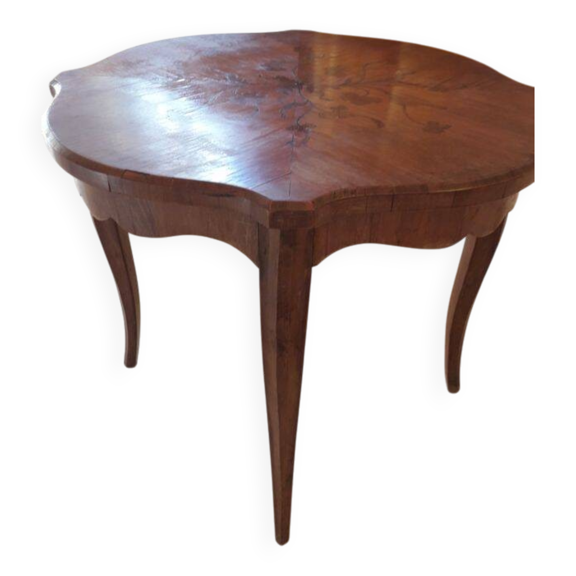 Small round marquetry table