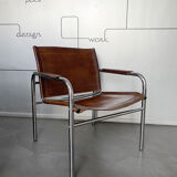 'Klinte' armchair for Ikea, chrome & leather design Tord Bjorklund 1970s chair