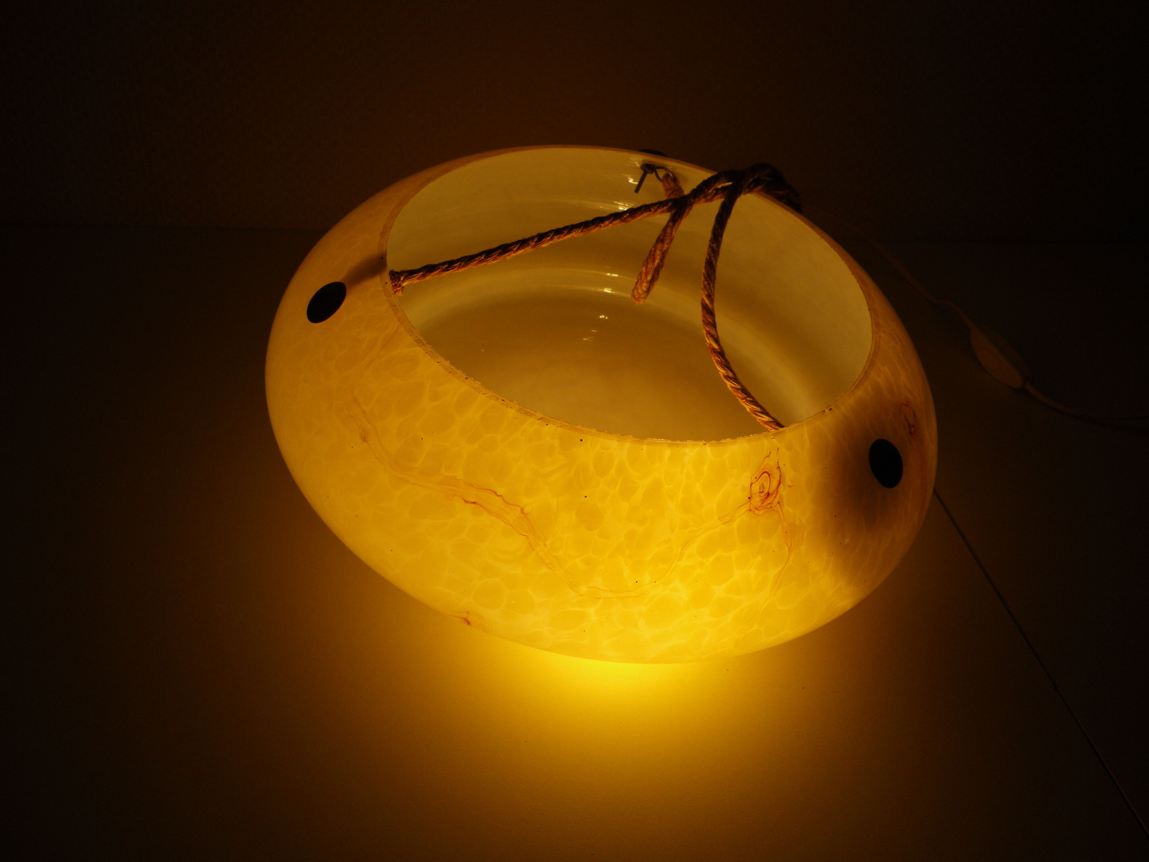 Hanging lamp in opaline, France, year 1950/1955