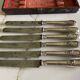 Box of 6 vintage Boulenger knives with LM monogram