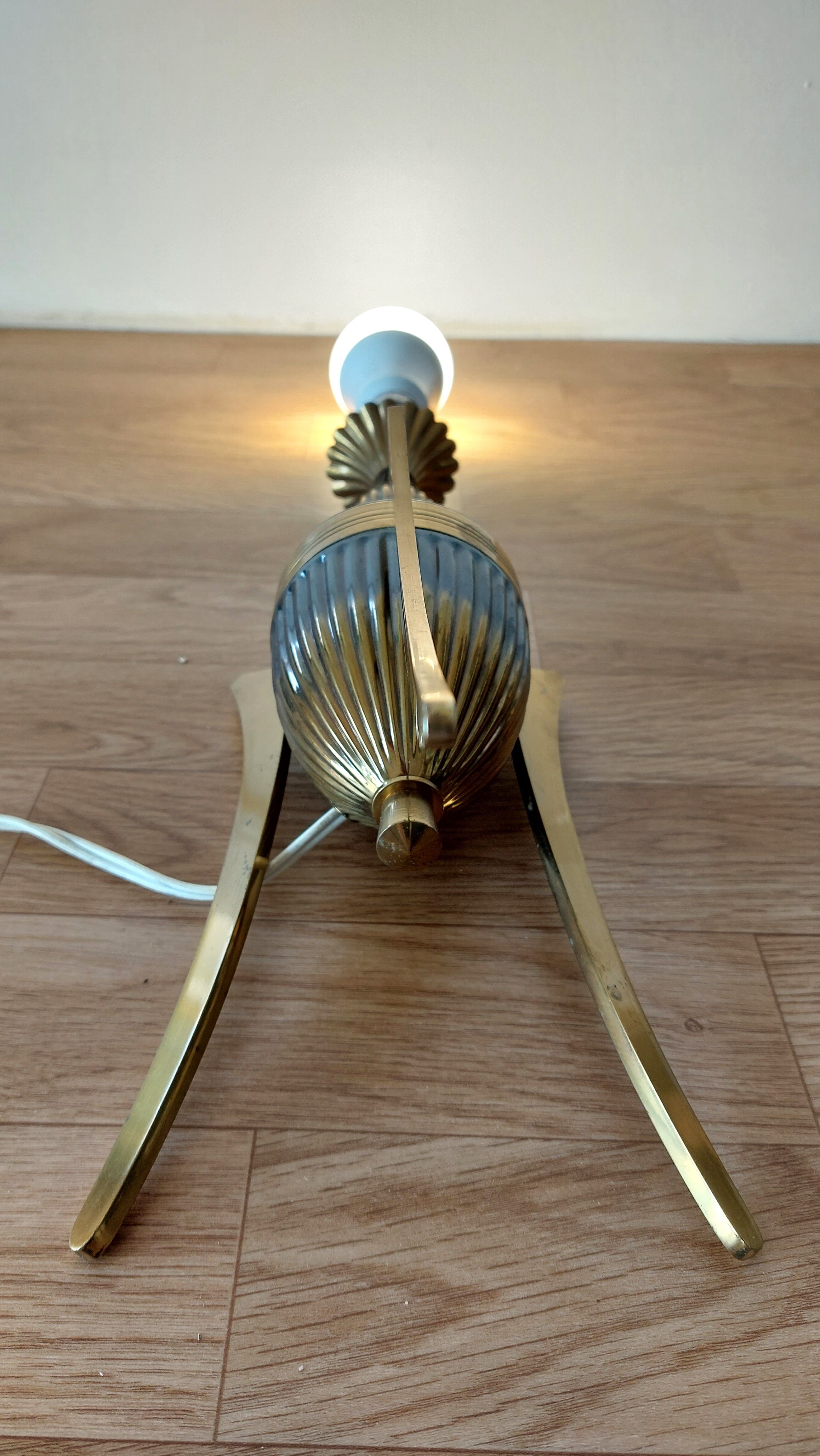 Lamp in gold and silver brass 1950.