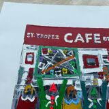 Michel Godjevac – Café des Arts (2008) Original painting signed and d