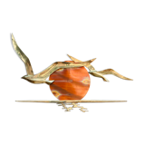 Bird brass and sun bronze wall decoration