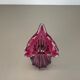 Multi-color pink floral Murano glass Sommerso vase italy, 1970s