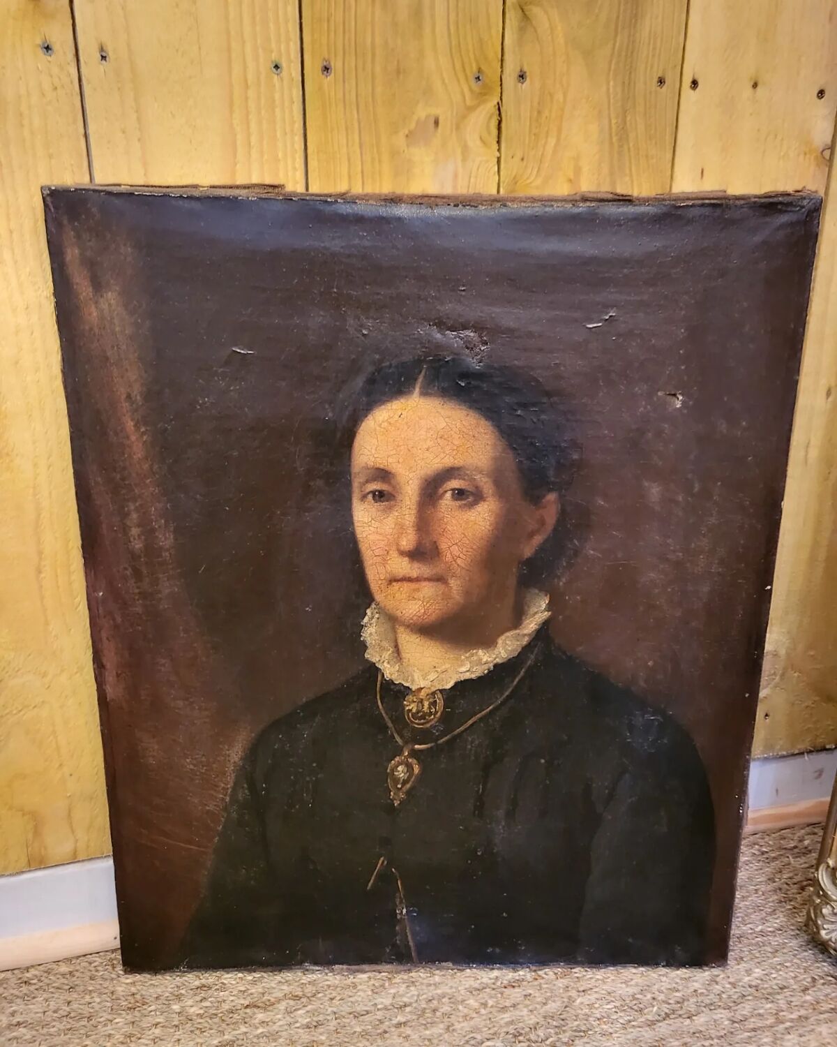 Oil portrait on canvas 19th century