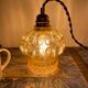 Set of two new electrified amber glass walking lamps