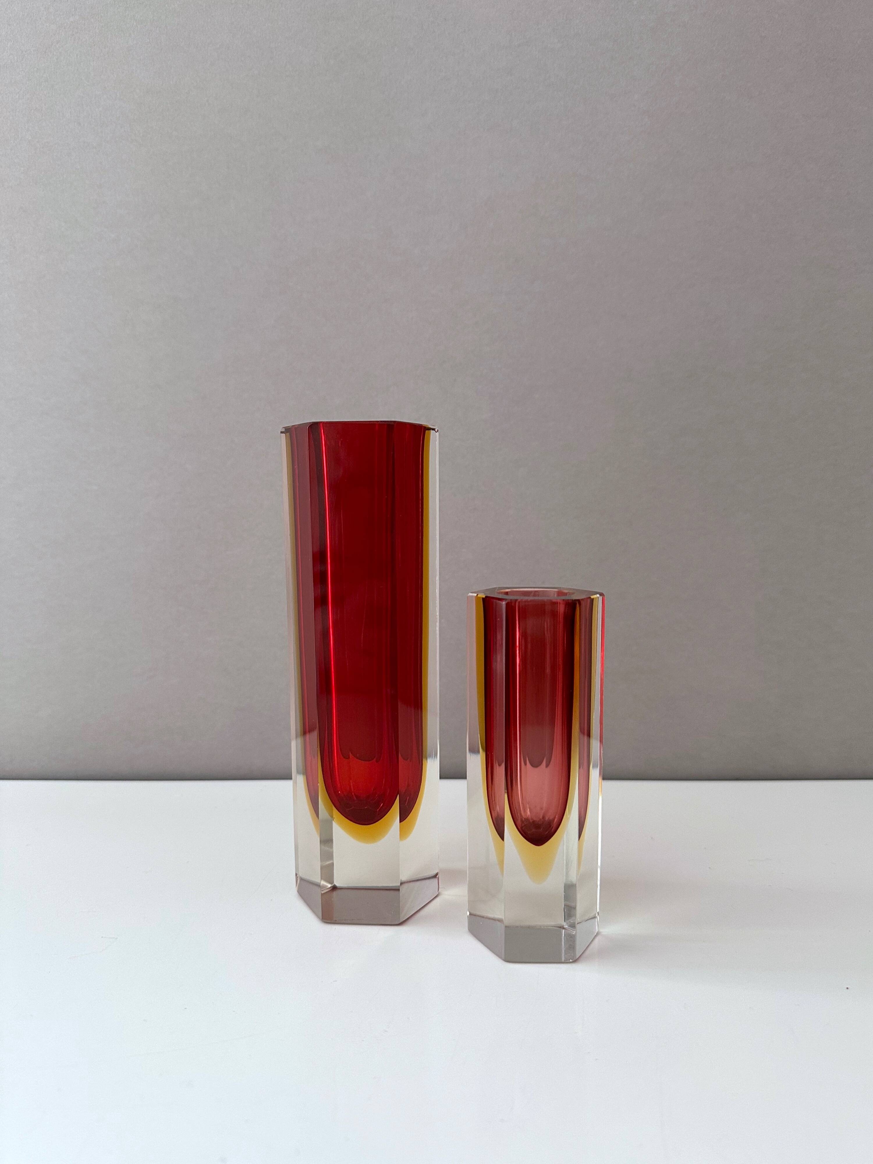 2 Sommerso vases, Flavio Poli, 60's