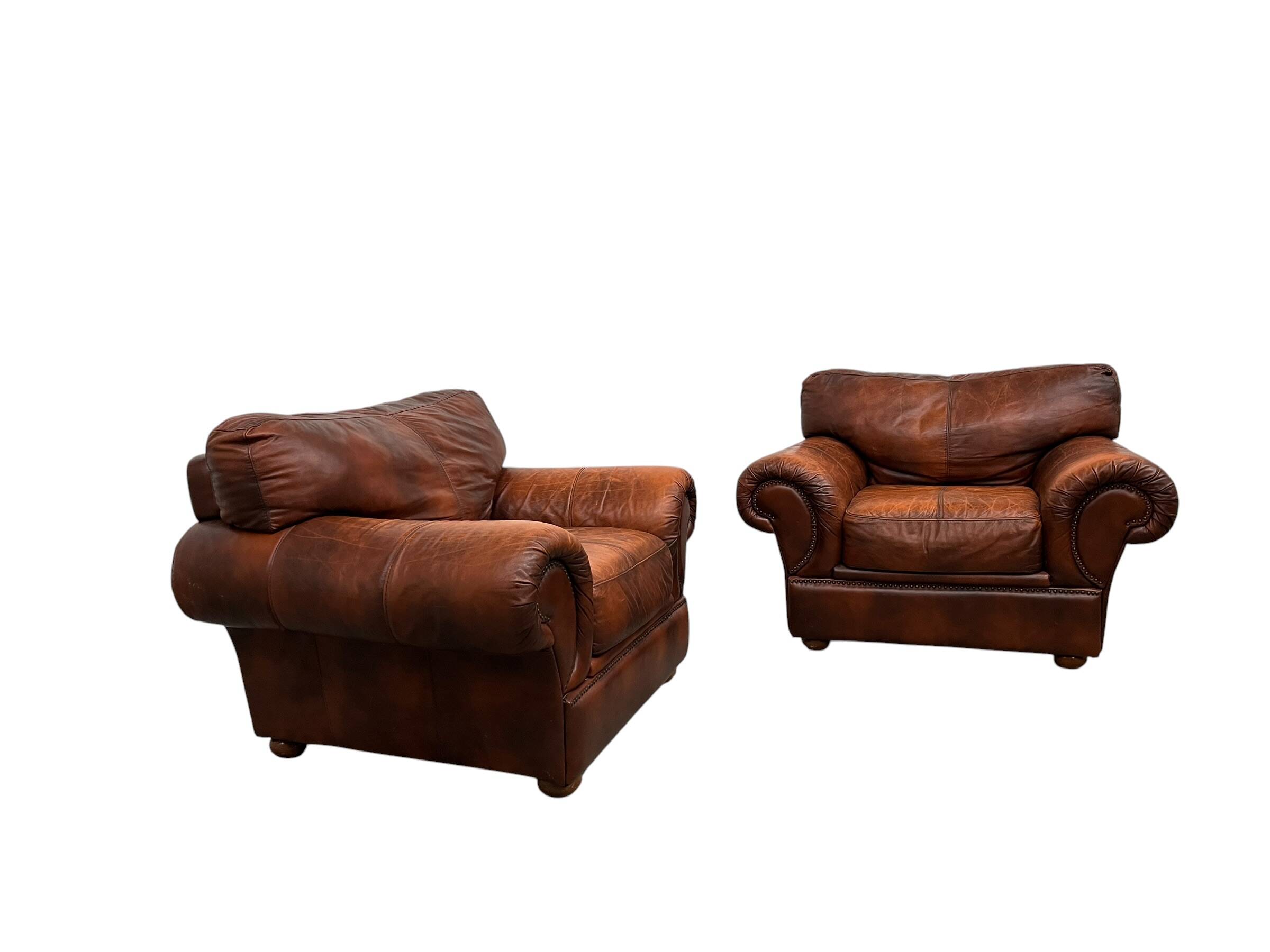 Ensemble de 2 fauteuils en cuir tchèque XL