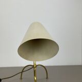 Tripod kalmar stilnovo style hollywood regency table lamp in brass, austria, 1950s