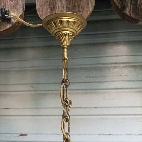 Antique cage chandelier in bronze, 6 lights, Louis XV style, in working condition, 4.8 kg.