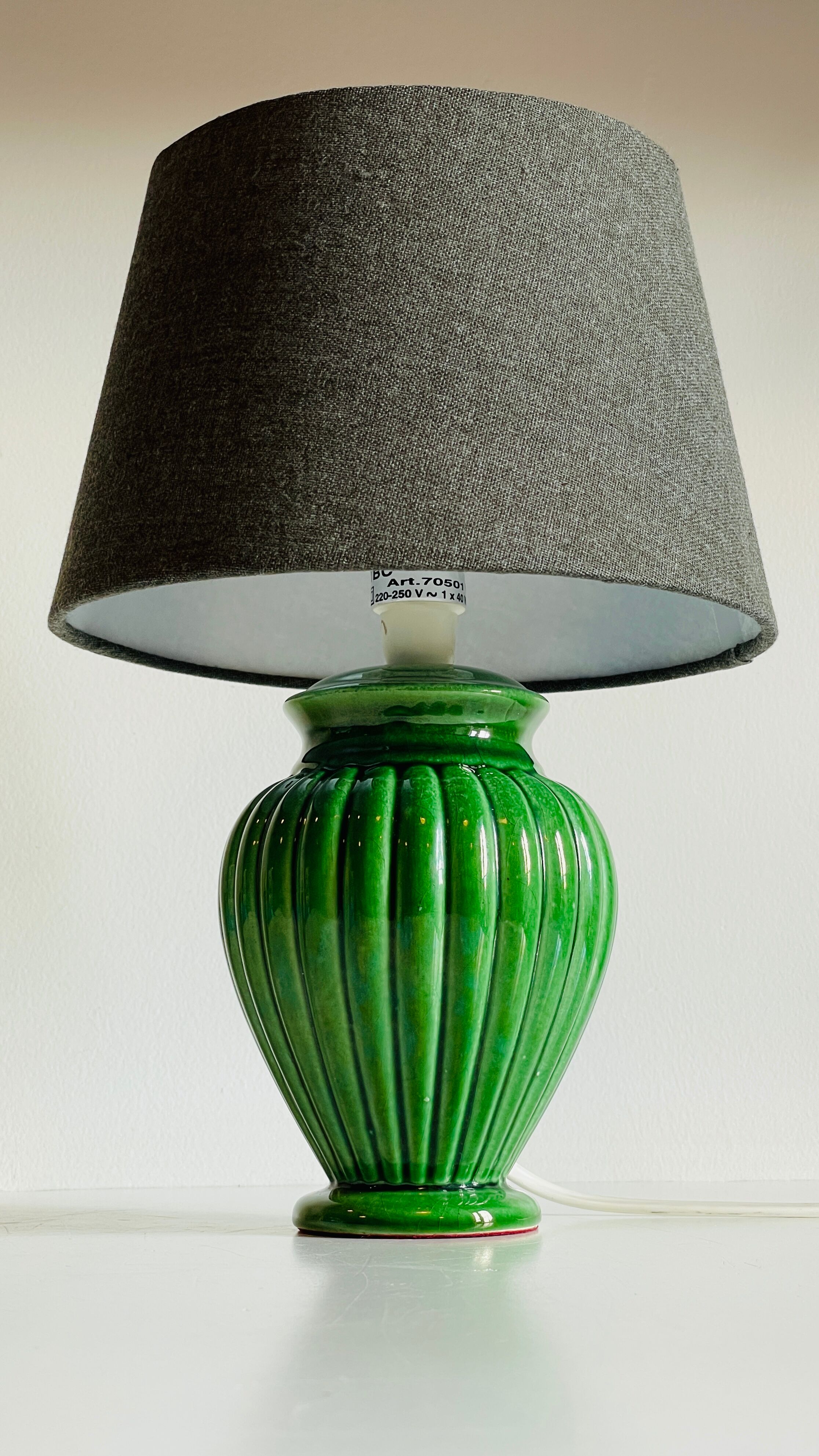 Green ceramic lamp 90s