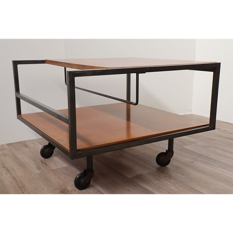 Vintage rolling coffee table by George Frydman circa 1960