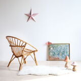 Adult size rattan shell armchair from the 60s