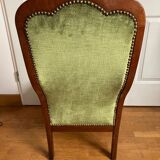 Paires de fauteuils en velours vert