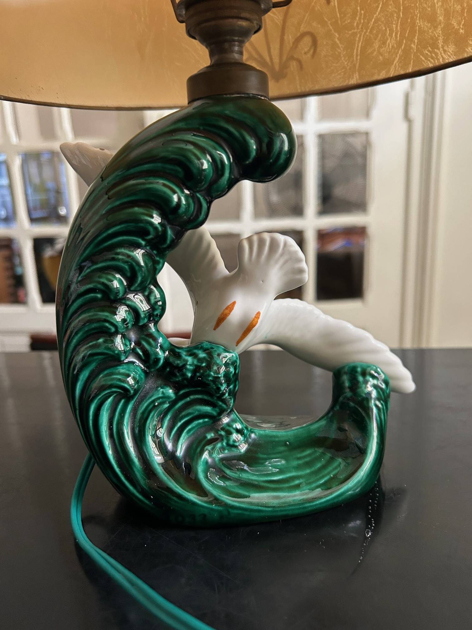 1950s ceramic bird lamp